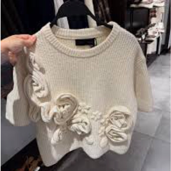 Zara Cream Textured Knit Sweater ! NWT - Picture 4 of 4